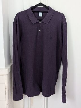 Brooks Brothers Men's Long-Sleeve Polo - Dark Purple